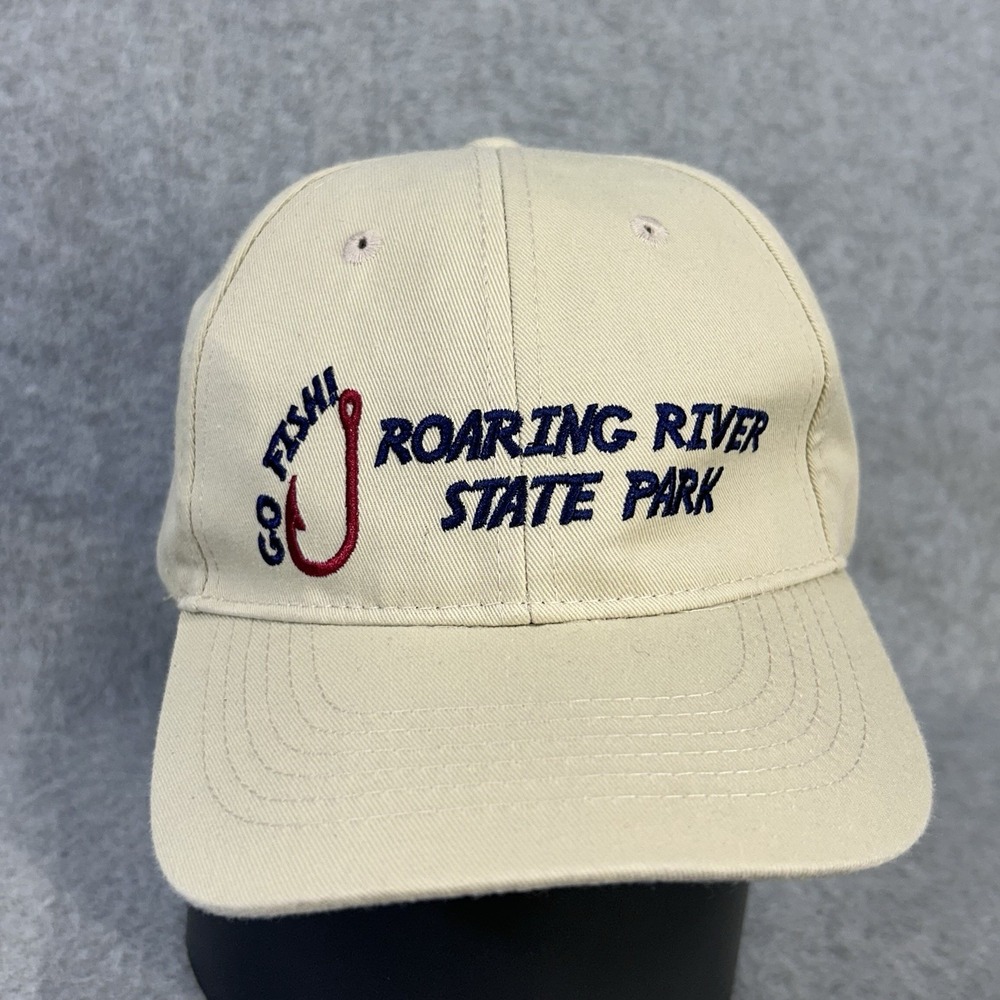 Roaring River State Park Fish Hook Hat Child Khaki Adjustable Strapback Cap‎